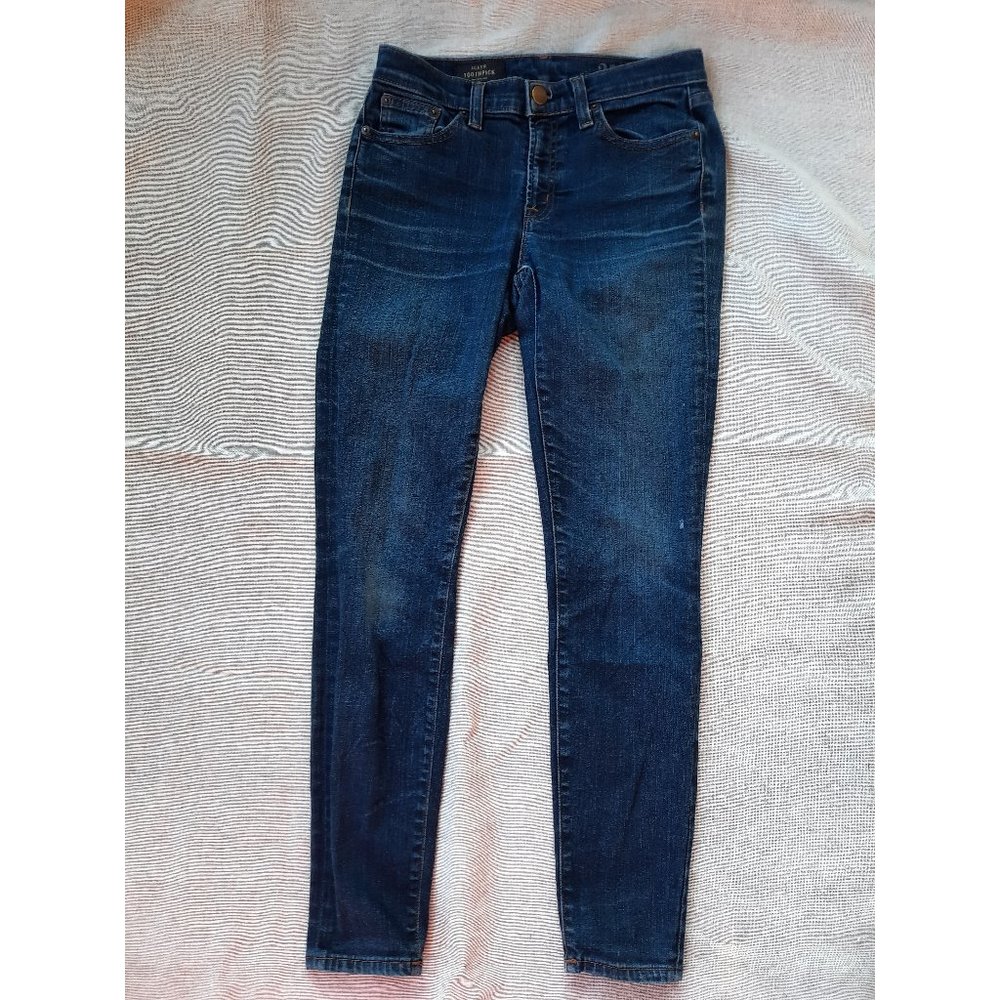 J Crew Toothpick Dark Wash Skinny Jeans 27